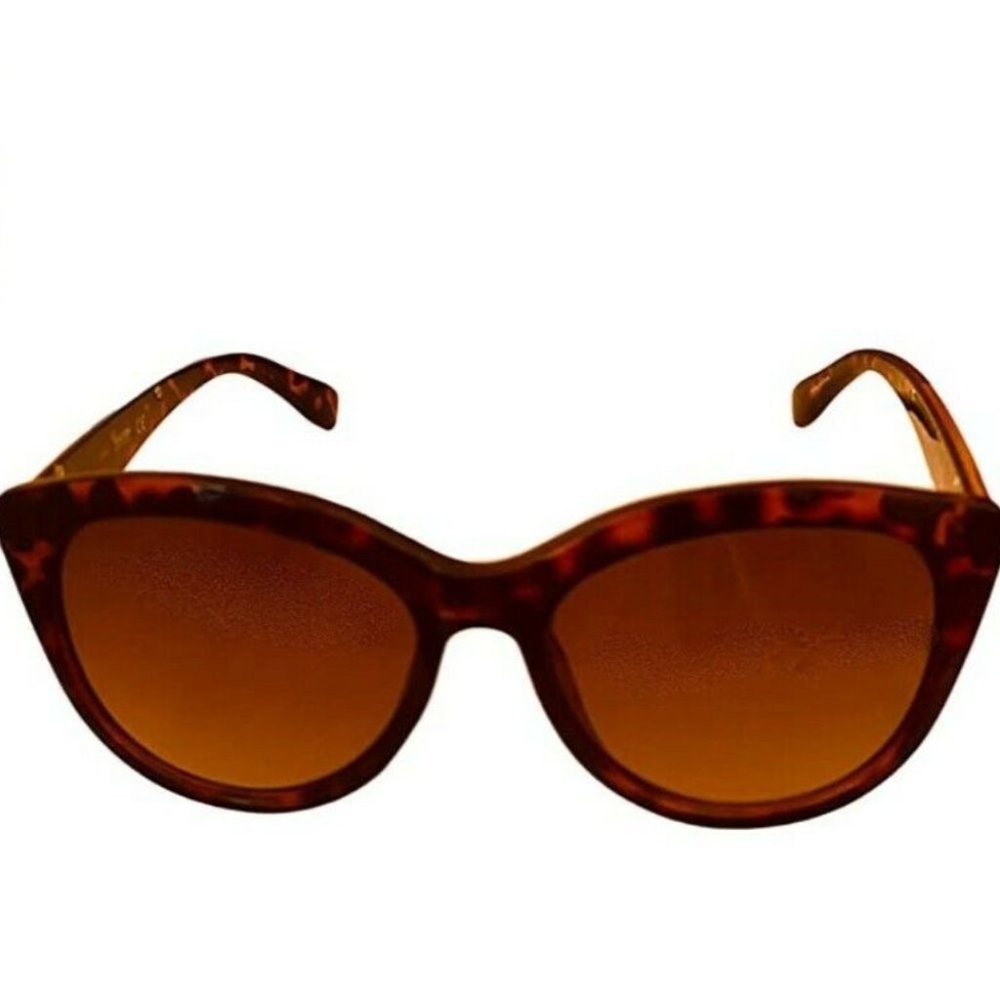 New Kenneth Cole Women's Dark Havana Plastic Cateye Sunglass KC1373 52F